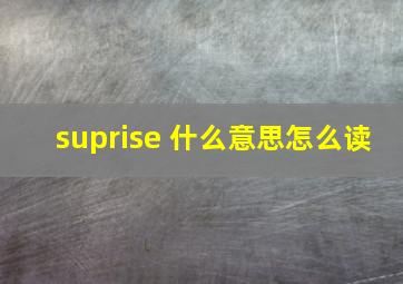 suprise 什么意思怎么读